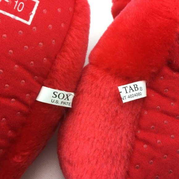 Sox Tab Elmo Slippers Socks Soft Shoes Sesame Street Red Kids L 9-10 - Picture 10 of 11